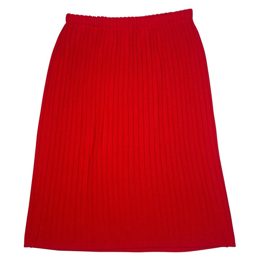 Vintage Southern Lady Skirt Women's Size 4 28x25 Mid Length Red Knit Stretch USA